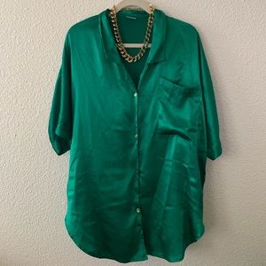 Silk Emerald Green Blouse